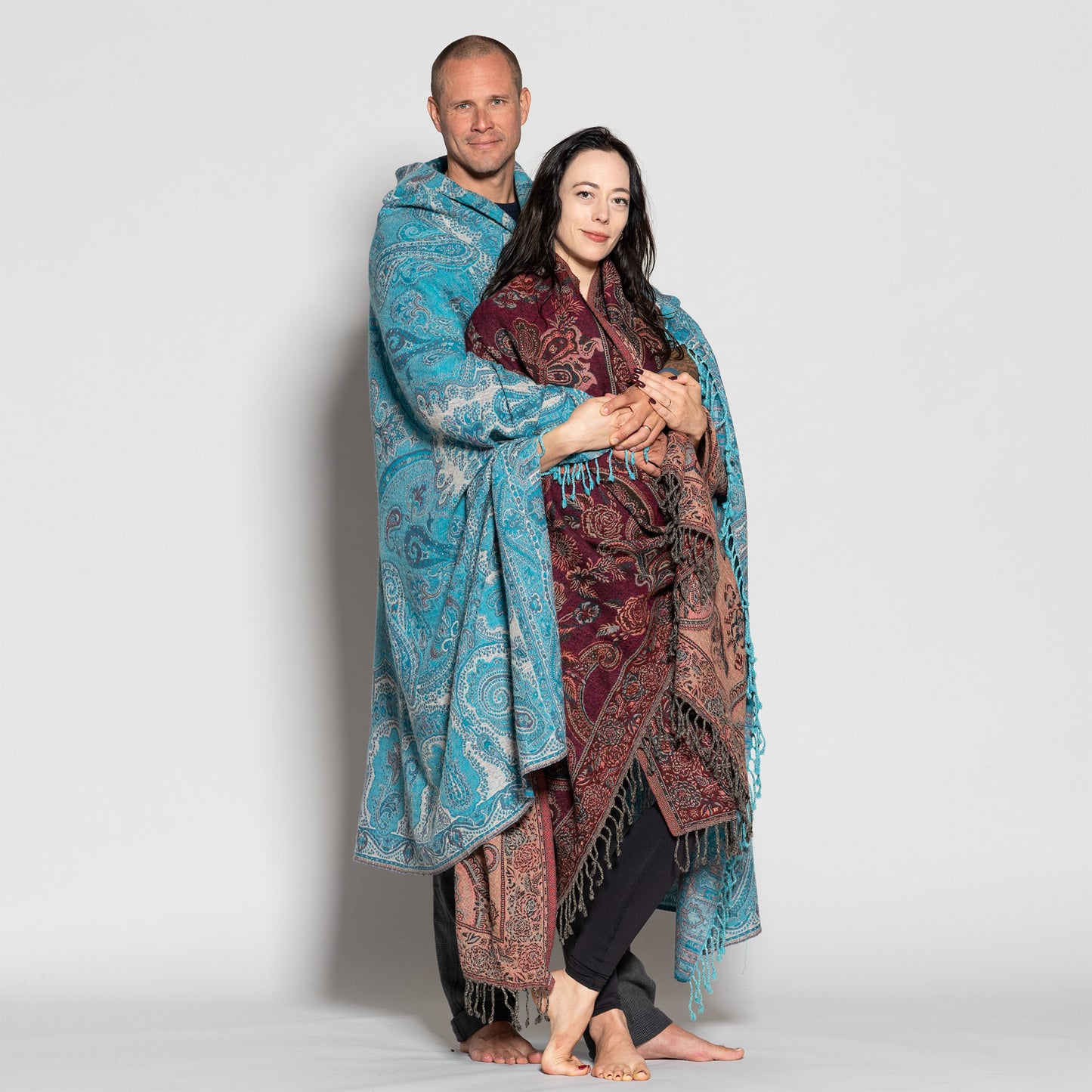 Jamawar Wool Reversible Shawl - Blanket