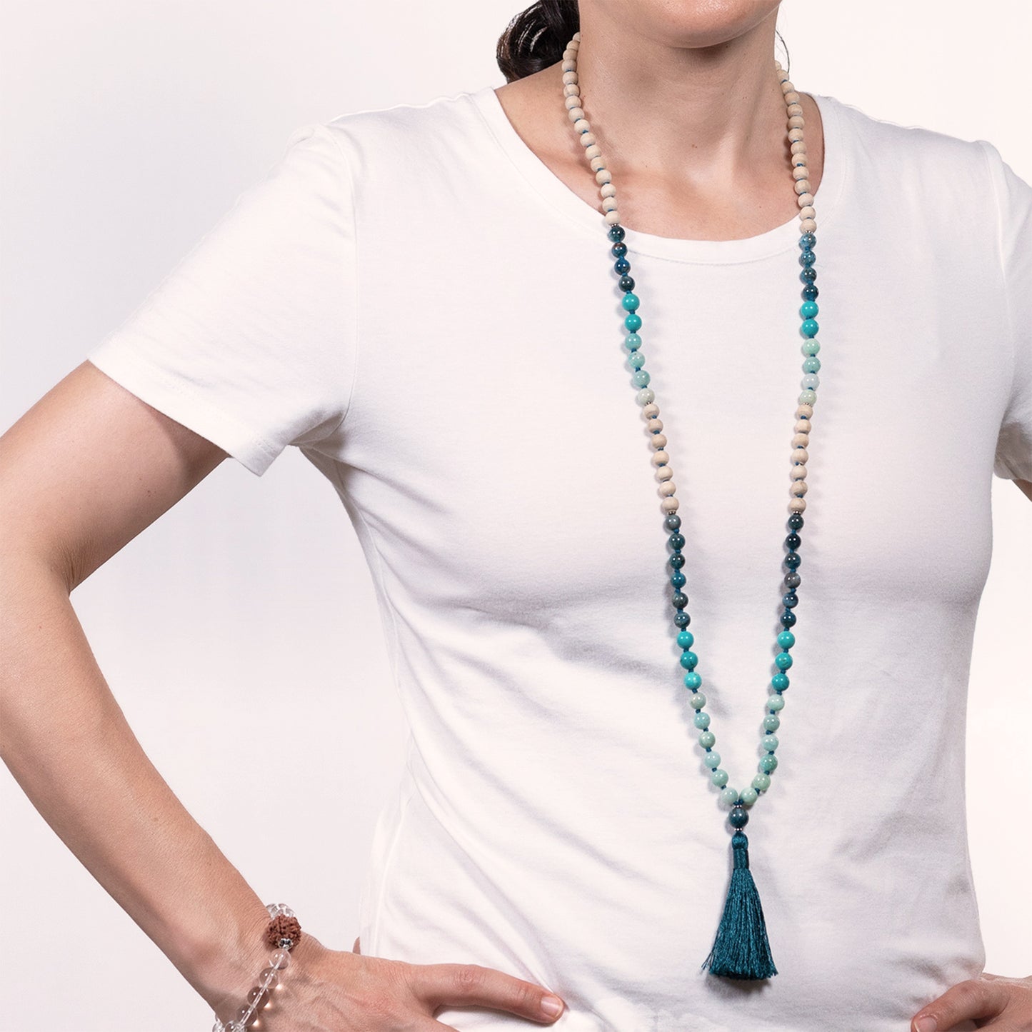 Vishnu - Tulsi & Gems Tassel Mala