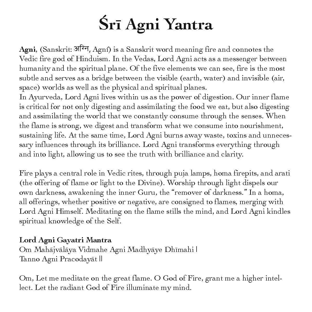 Sri Agni Yantra