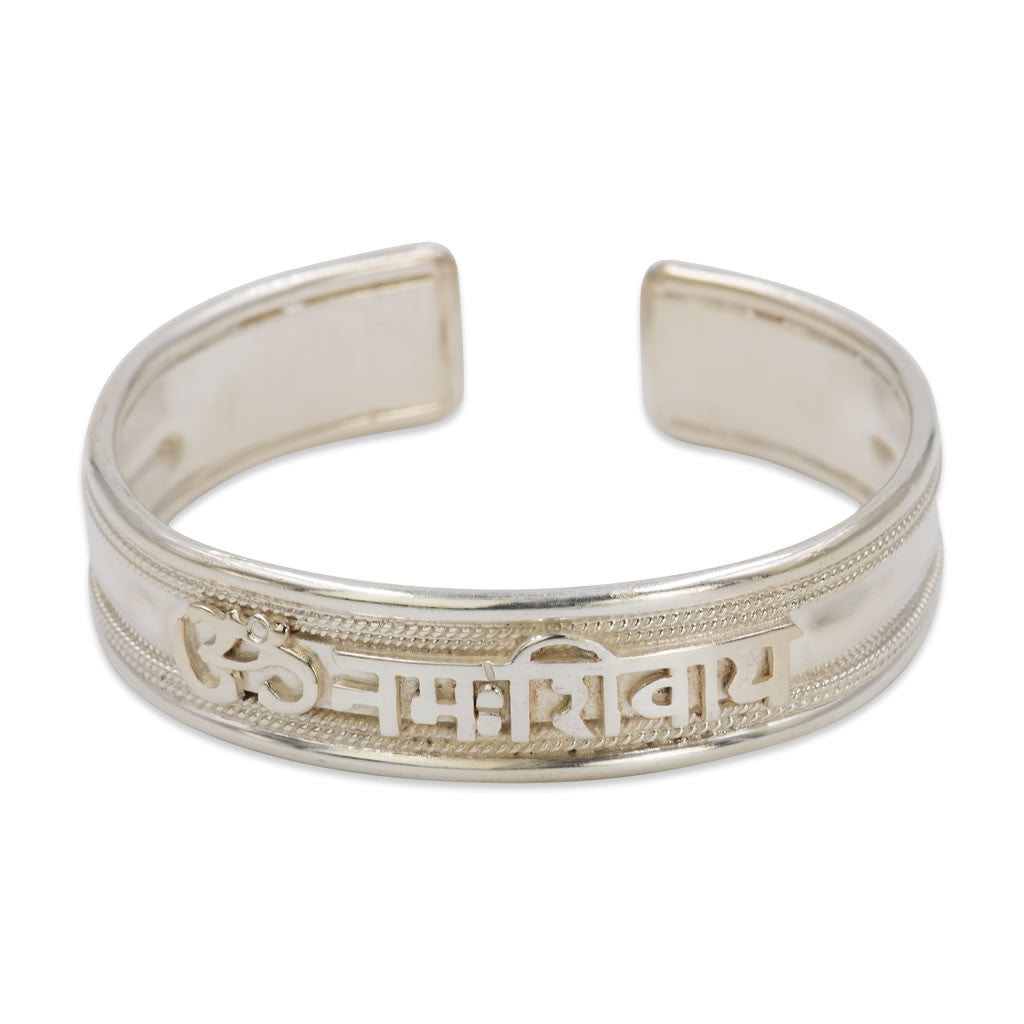 Om Namah Shivaya Silver Bracelet
