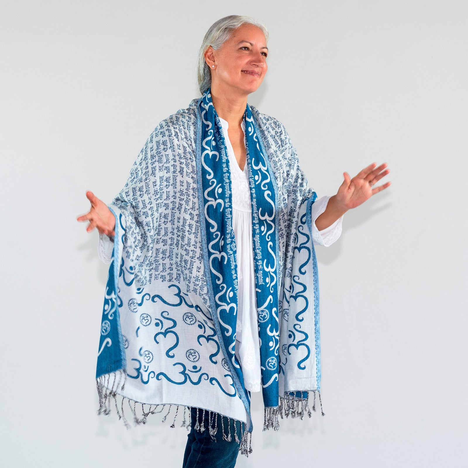 Om Gayatri Mantra Reversible Shawl