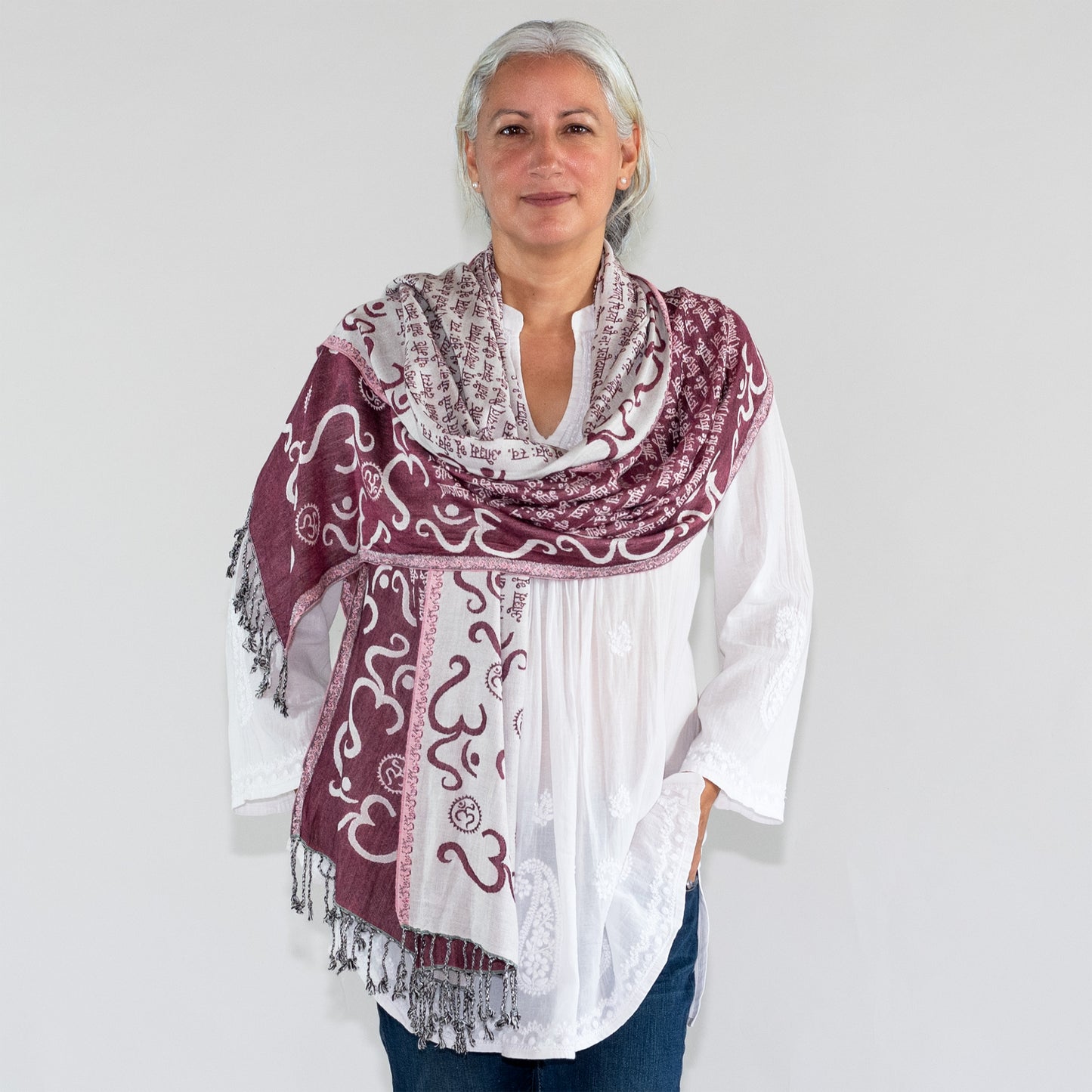 Om Gayatri Mantra Reversible Shawl