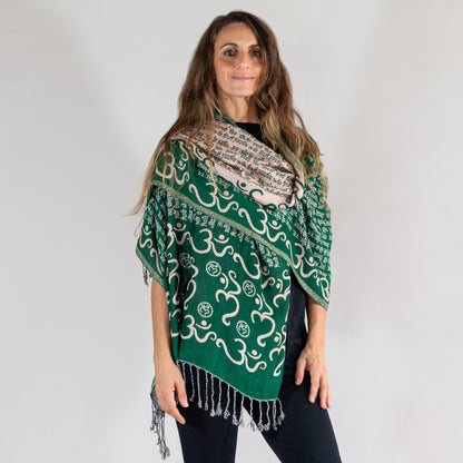 Om Gayatri Mantra Reversible Shawl