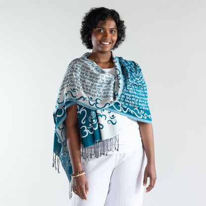 Om Gayatri Mantra Reversible Shawl