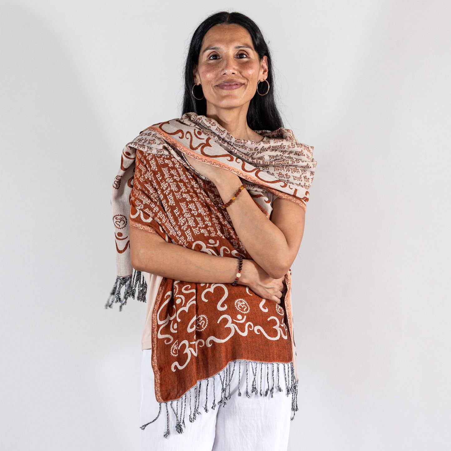 Om Gayatri Mantra Reversible Shawl