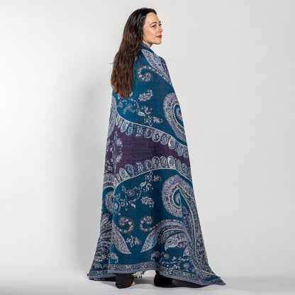 Jamawar Wool Reversible Shawl - Blanket