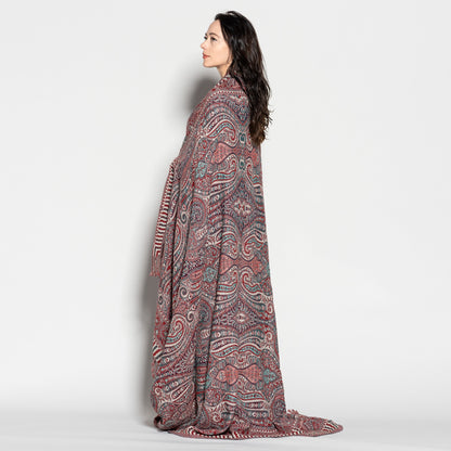 Jamawar Wool Reversible Shawl - Blanket