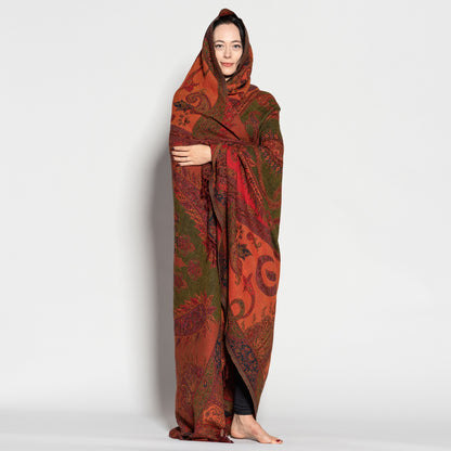 Jamawar Wool Reversible Shawl - Blanket