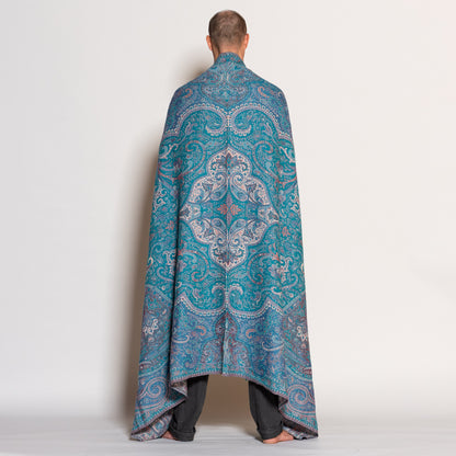 Jamawar Wool Reversible Shawl - Blanket