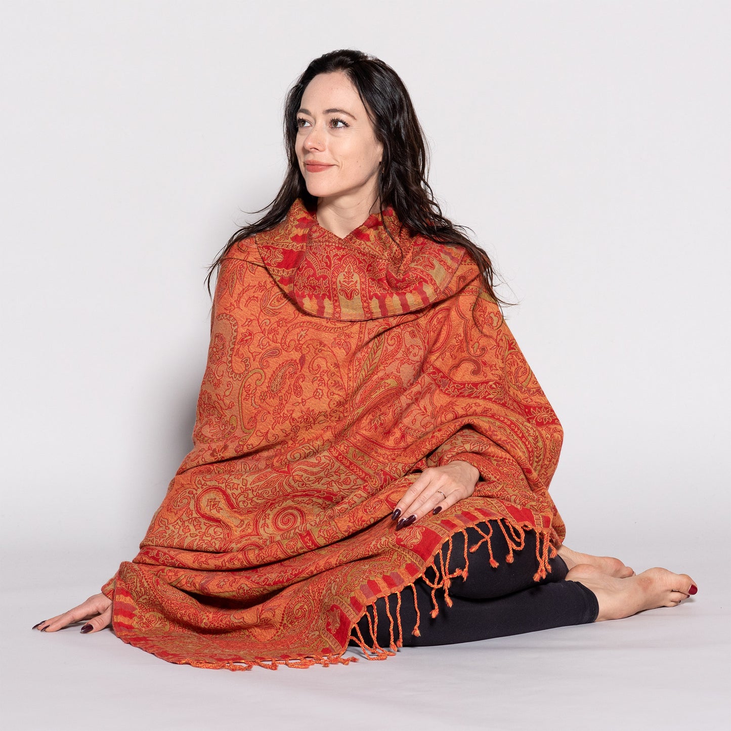 Jamawar Wool Reversible Shawl - Blanket