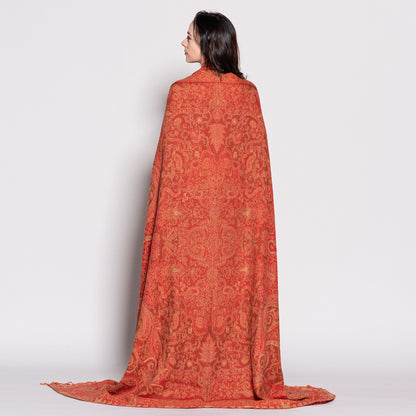 Jamawar Wool Reversible Shawl - Blanket