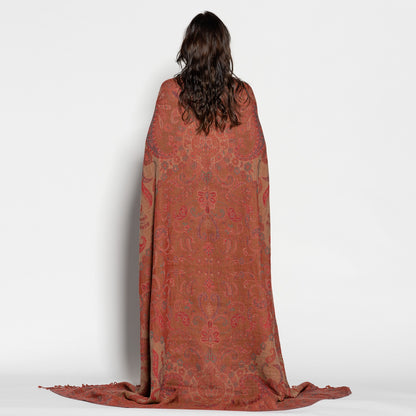 Jamawar Wool Reversible Shawl - Blanket
