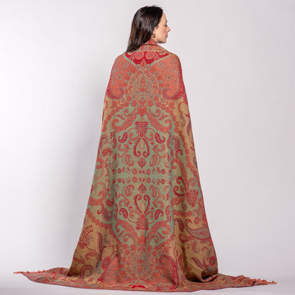 Jamawar Wool Reversible Shawl - Blanket