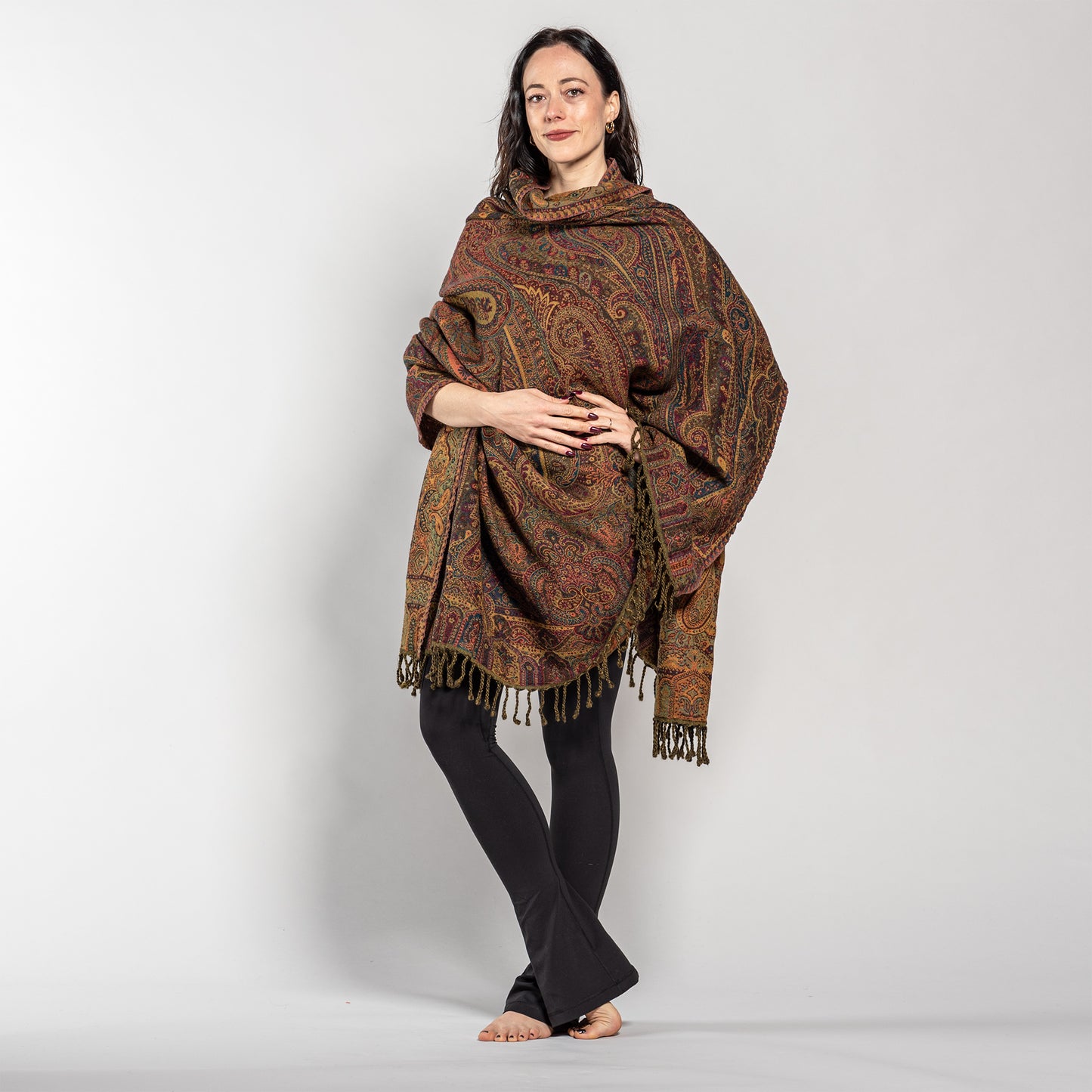 Jamawar Wool Reversible Shawl - Blanket