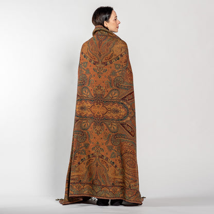 Jamawar Wool Reversible Shawl - Blanket