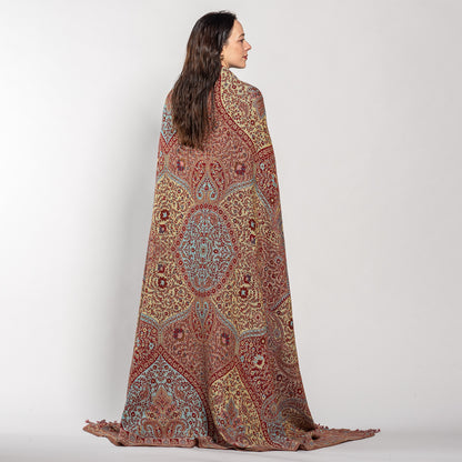Jamawar Wool Reversible Shawl - Blanket