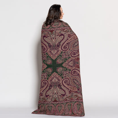 Jamawar Wool Reversible Shawl - Blanket