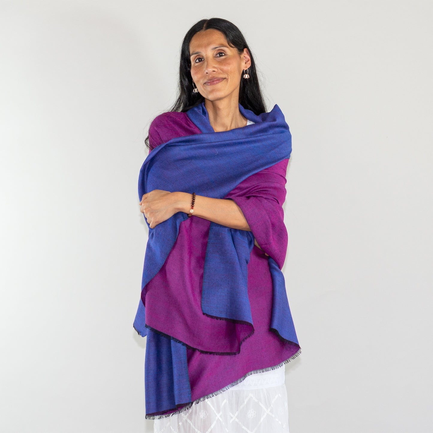 Reversible Double-Shade Soft-Wool Shawl