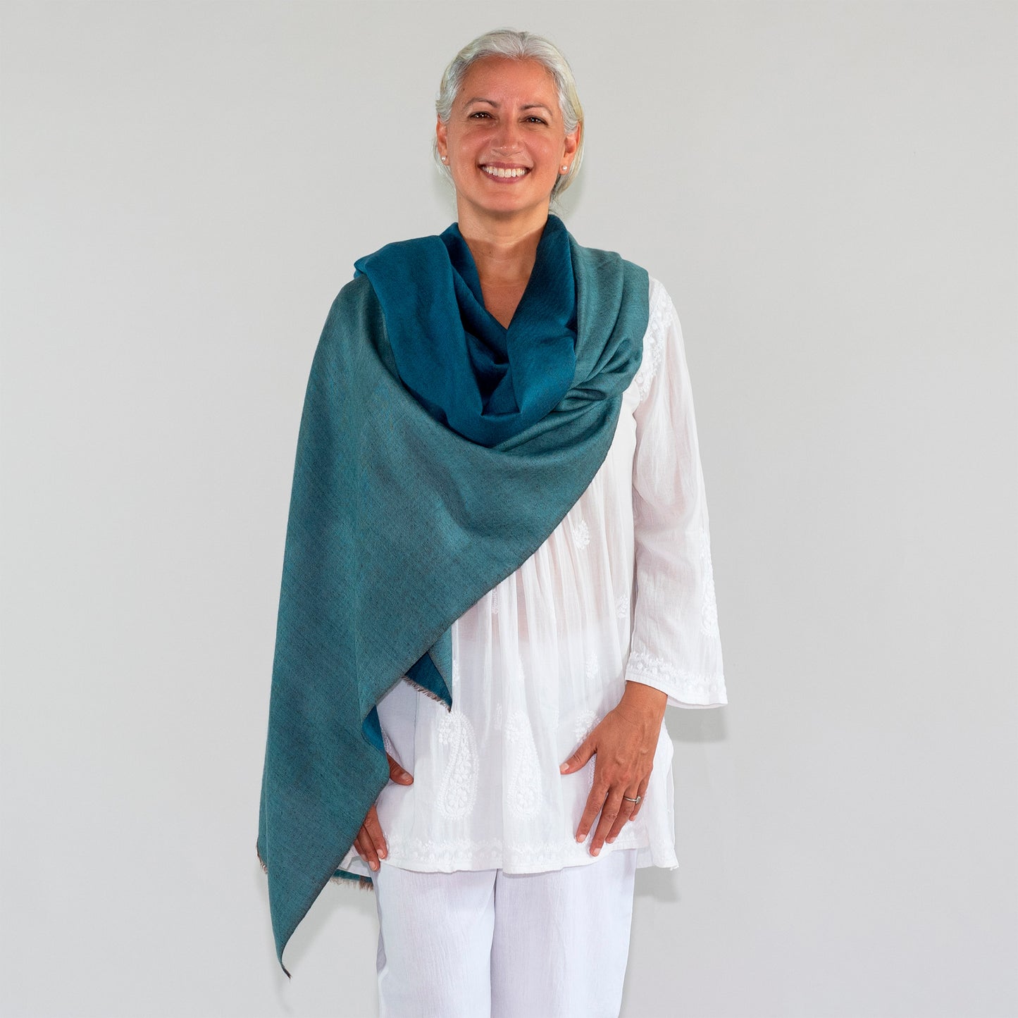 Reversible Double-Shade Soft-Wool Shawl