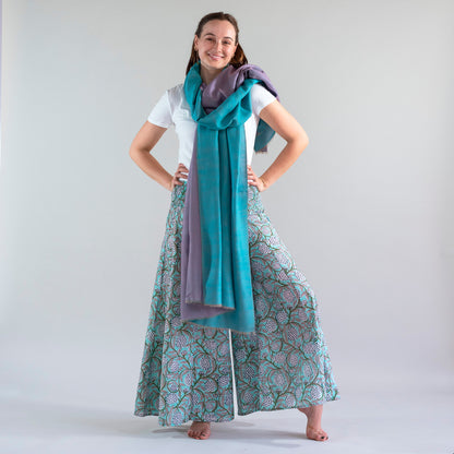 Reversible Double-Shade Soft-Wool Shawl