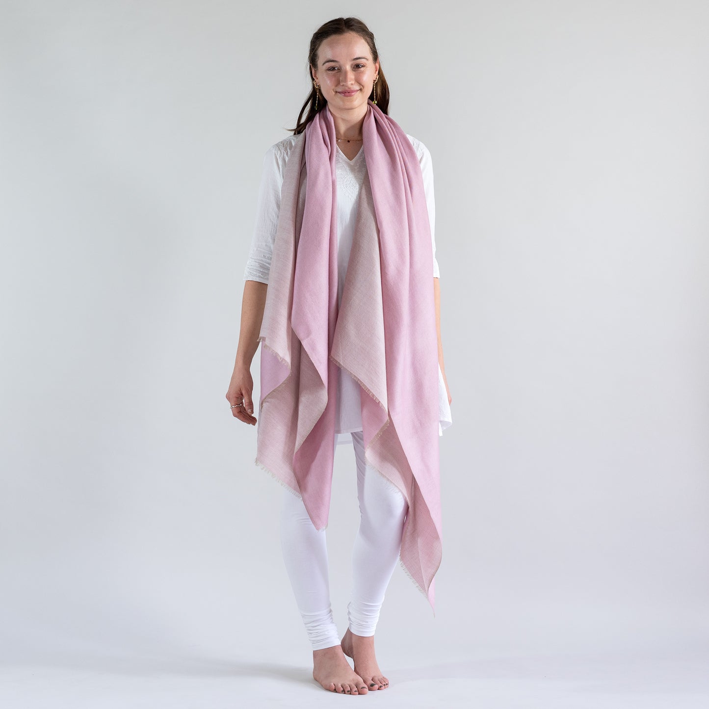 Reversible Double-Shade Soft-Wool Shawl