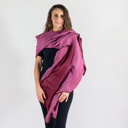 Reversible Double-Shade Soft-Wool Shawl