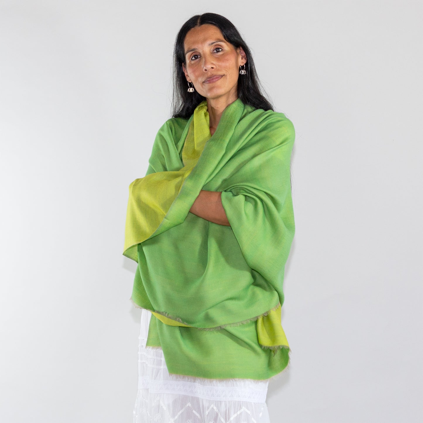 Reversible Double-Shade Soft-Wool Shawl