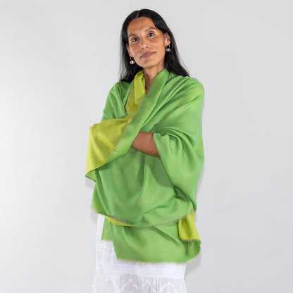 Reversible Double-Shade Soft-Wool Shawl