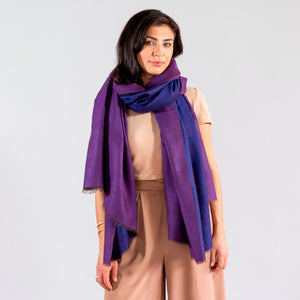Reversible Double-Shade Soft-Wool Shawl