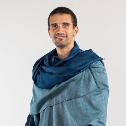 Reversible Double-Shade Soft-Wool Shawl