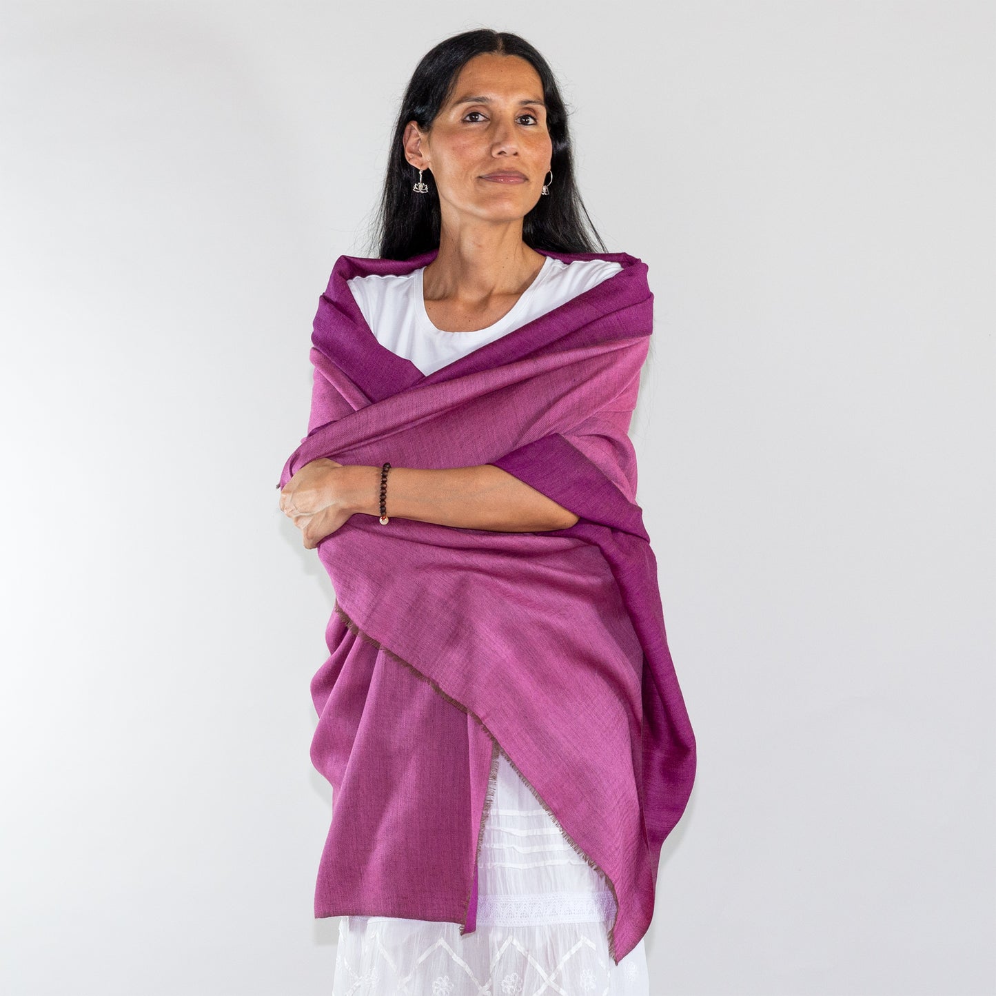 Reversible Double-Shade Soft-Wool Shawl