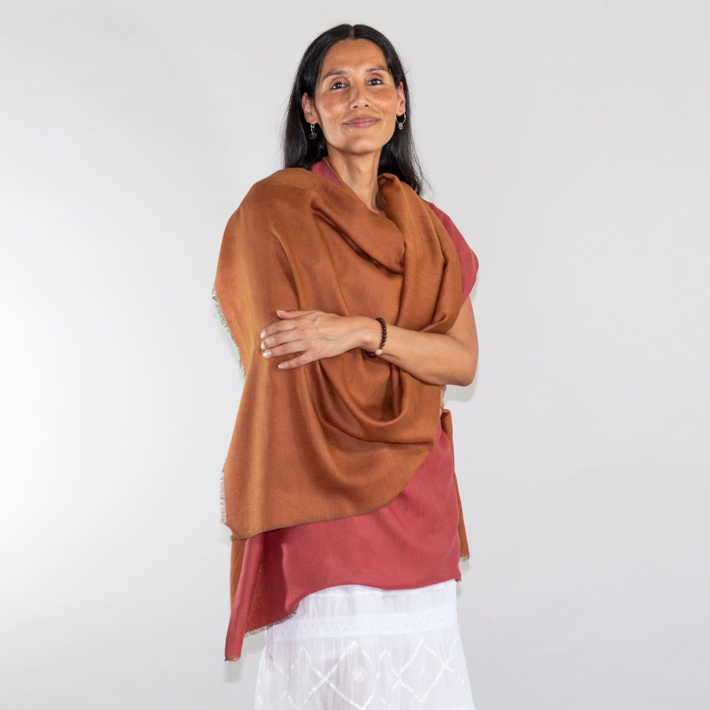 Reversible Double-Shade Soft-Wool Shawl