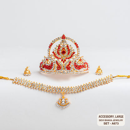 Devi Bhava Fancy Jewelry Set for Large Amma Doll