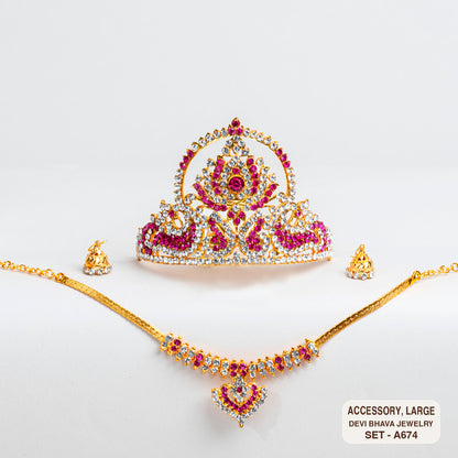 Devi Bhava Fancy Jewelry Set for Large Amma Doll