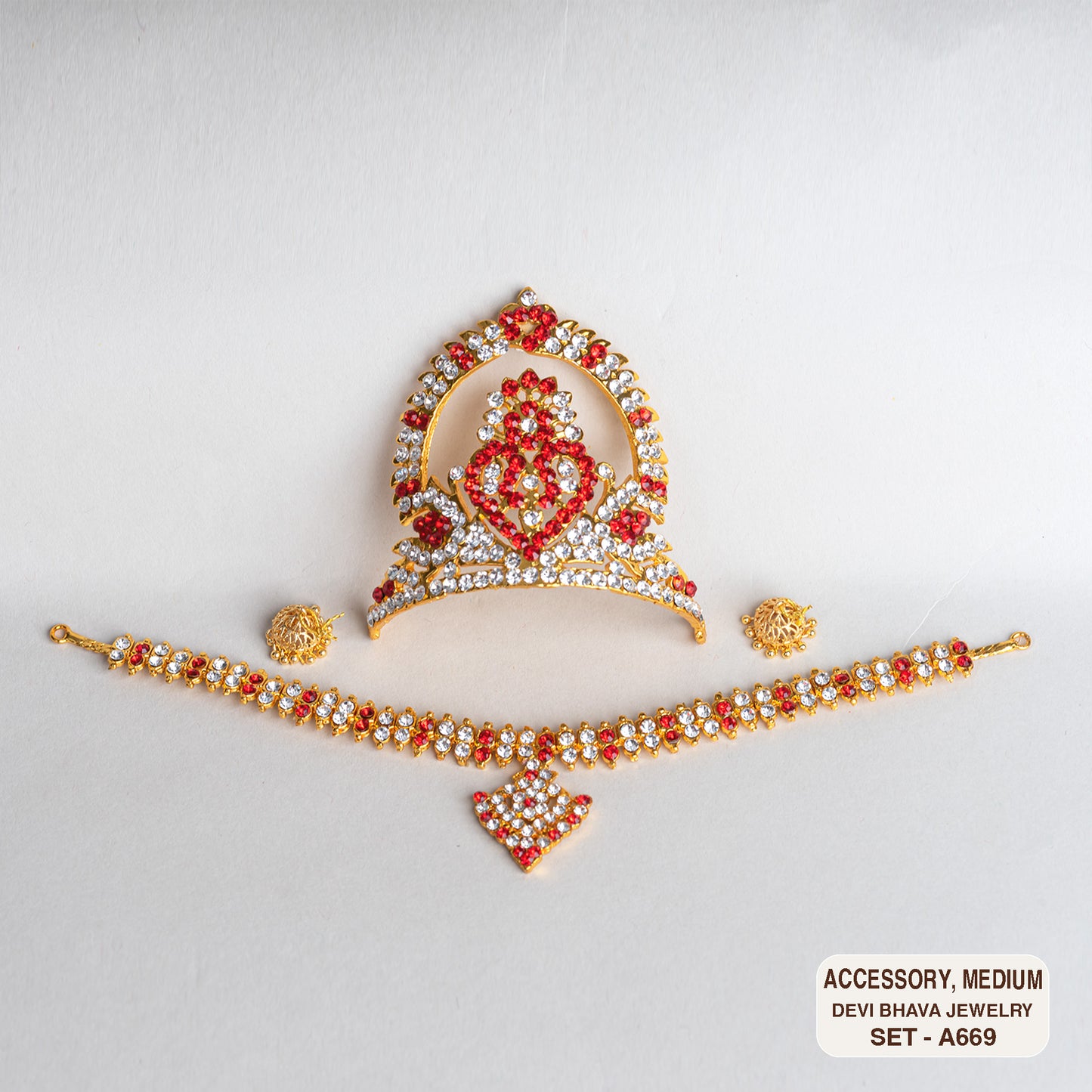 Devi Bhava Fancy Jewelry Set for Medium Amma Doll