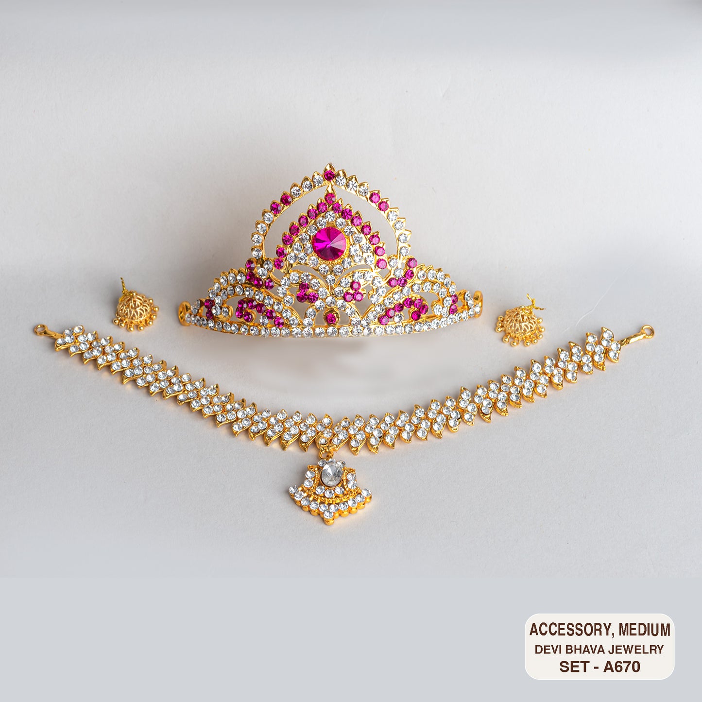 Devi Bhava Fancy Jewelry Set for Medium Amma Doll