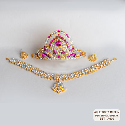 Devi Bhava Fancy Jewelry Set for Medium Amma Doll