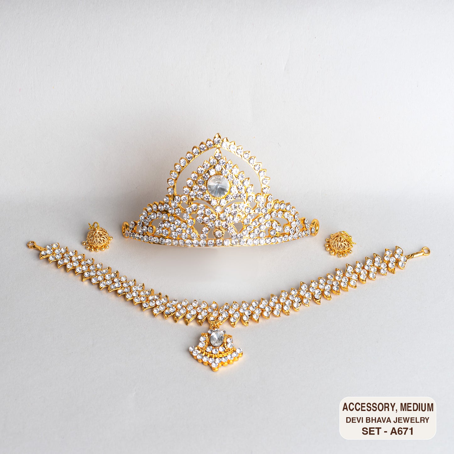 Devi Bhava Fancy Jewelry Set for Medium Amma Doll