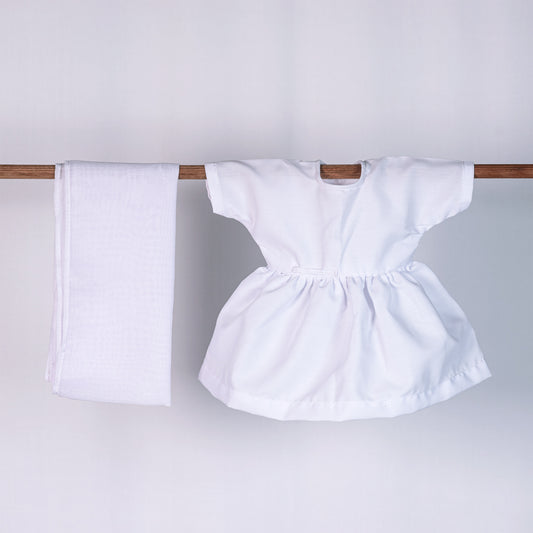 White Sari Set for Large Amma Dolls