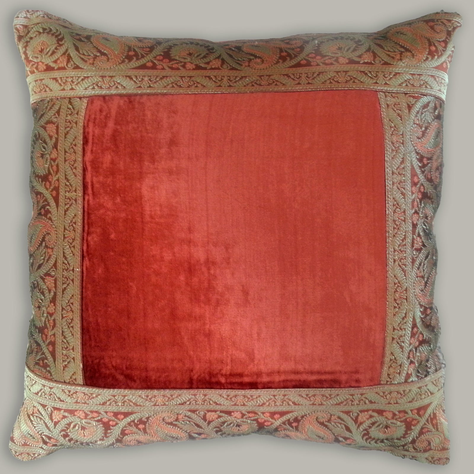 Cushion Cover (Brocade Border) — Royal Rajasthani Collection