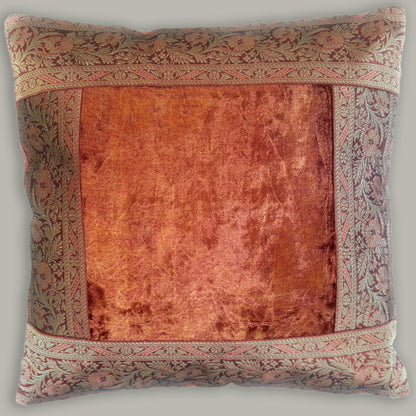 Cushion Cover (Brocade Border) — Royal Rajasthani Collection