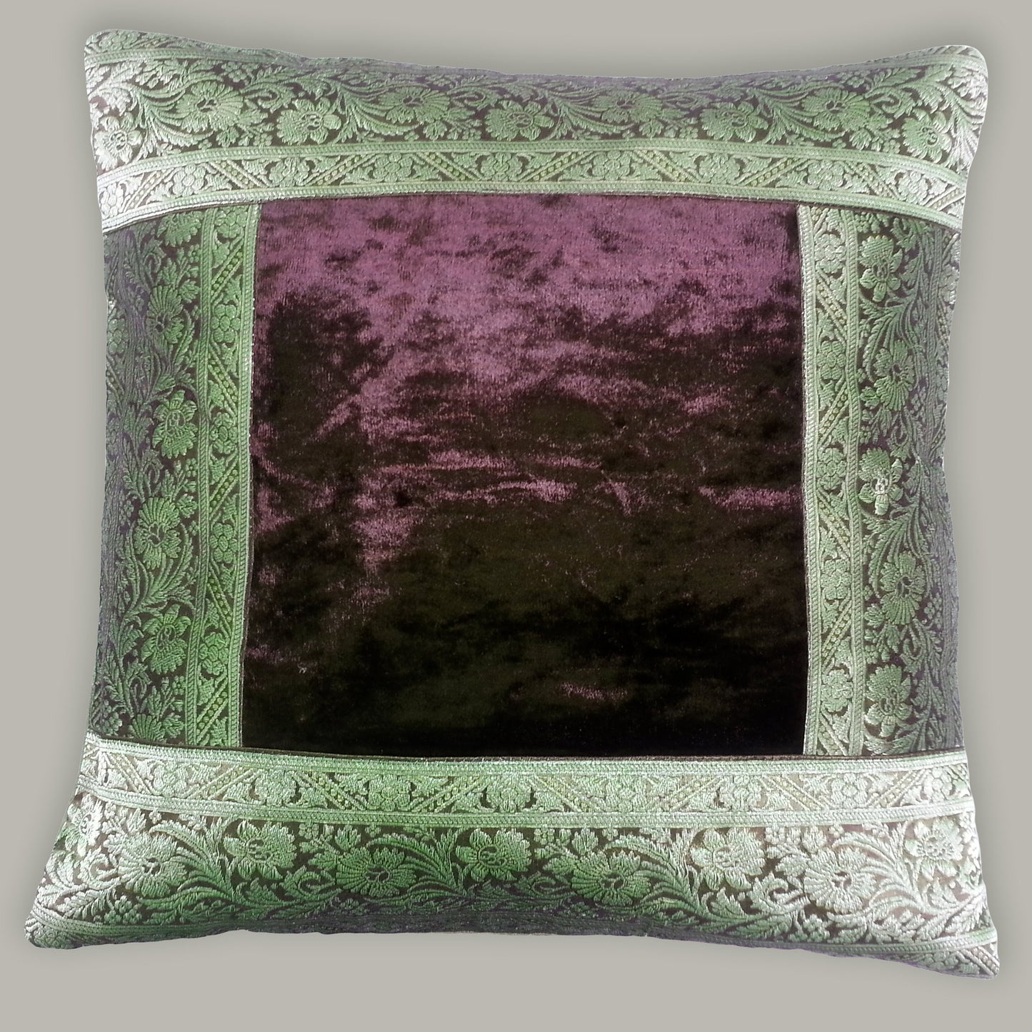 Cushion Cover (Brocade Border) — Royal Rajasthani Collection