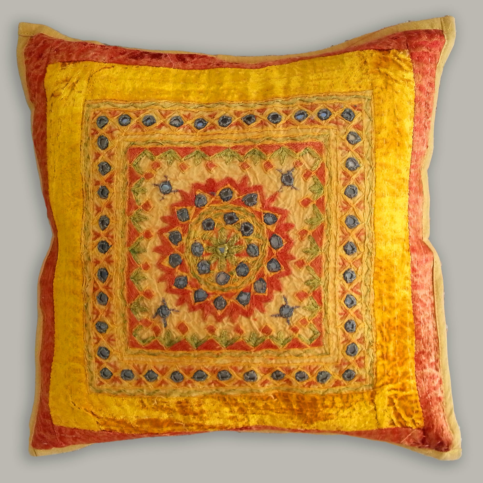 Cushion Cover (Mirrored Embroidery) — Royal Rajasthani Collection
