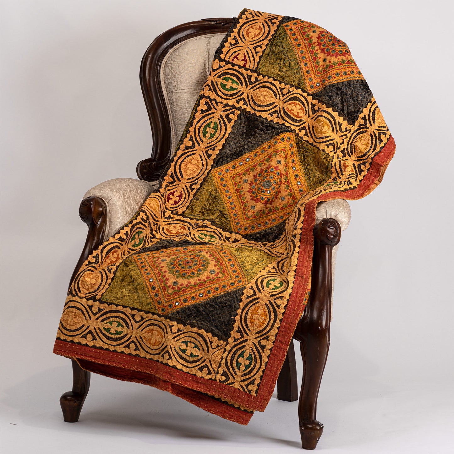 Queen Size Rajasthani Bedspread — Royal Rajasthani Collection