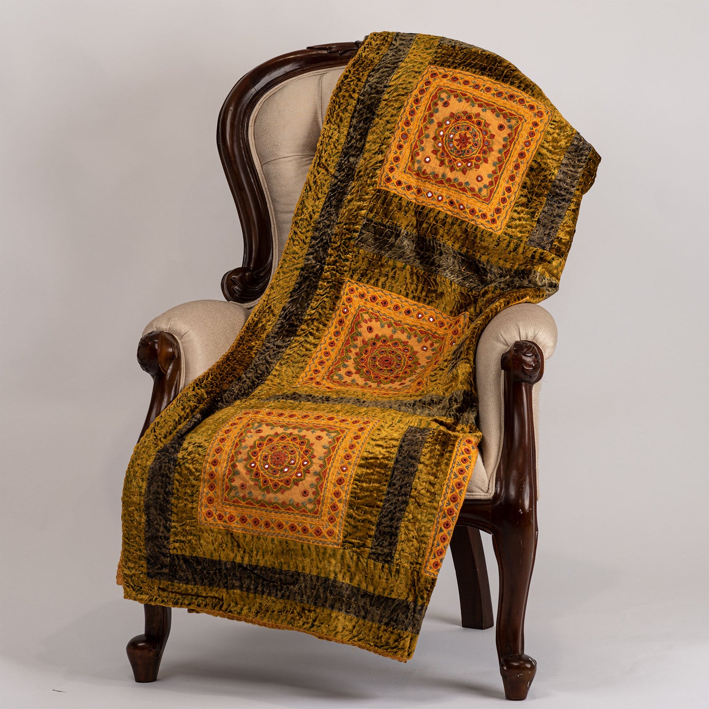 Twin Size Bedspread or Sofa Throw — Royal Rajasthani Collection