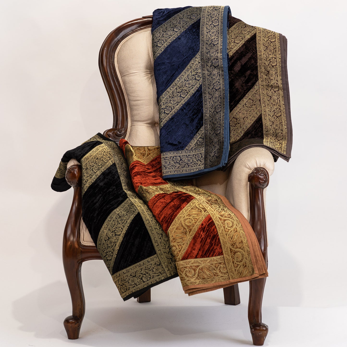 Velvet Throw (Brocade Border) — Royal Rajasthani Collection