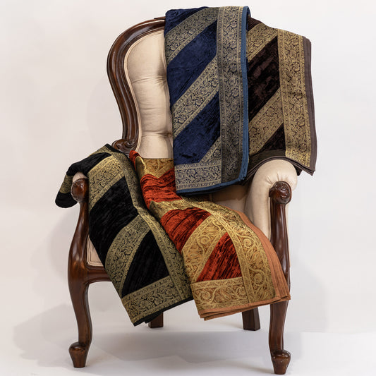 Velvet Throw (Brocade Border) — Royal Rajasthani Collection