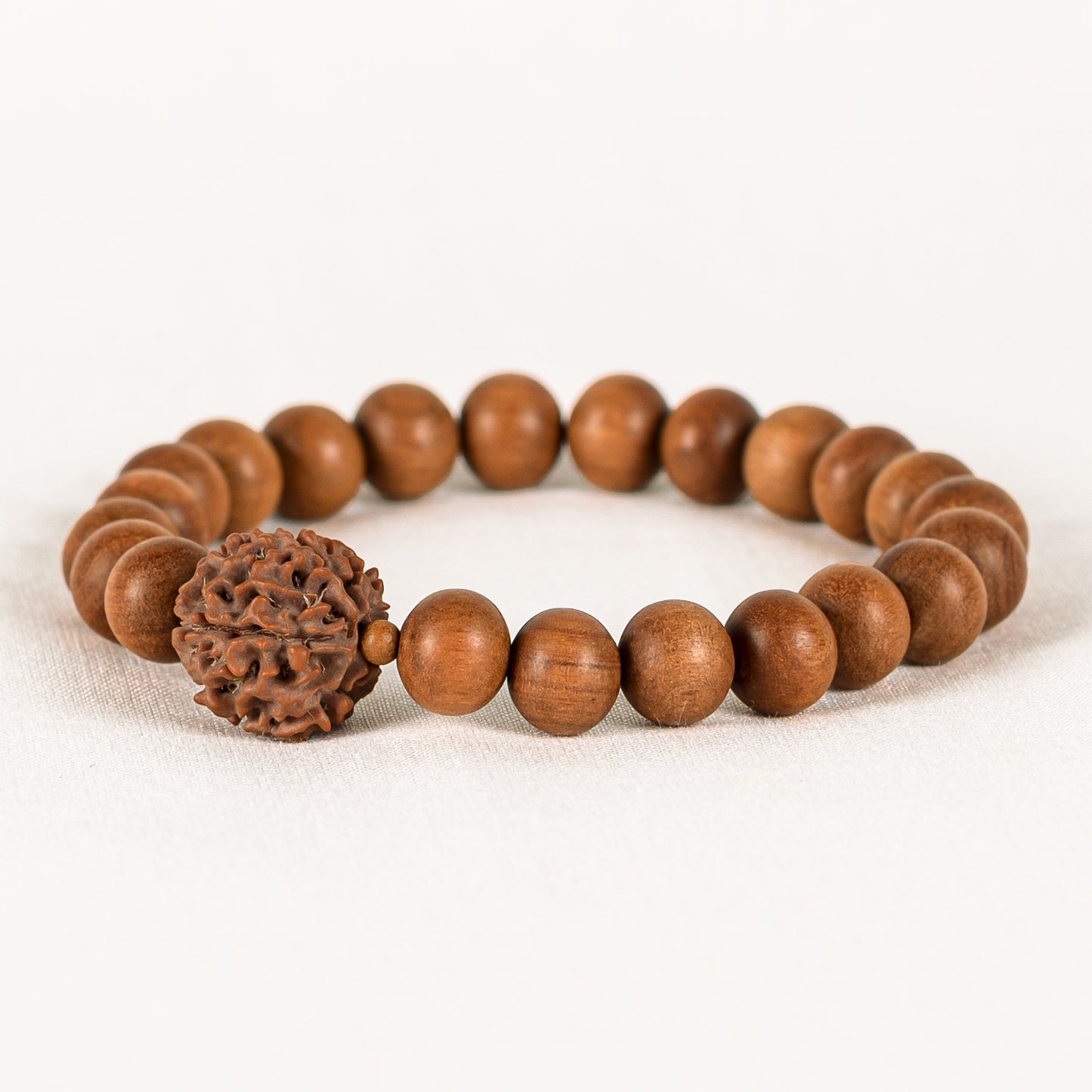 Omkara – Amritapuri Rudraksha & Whitewood Mala Bracelet