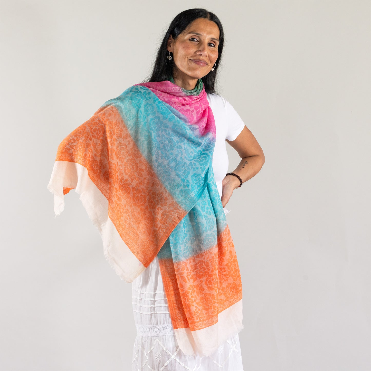 Ranjita Rose Light Wool Shawl