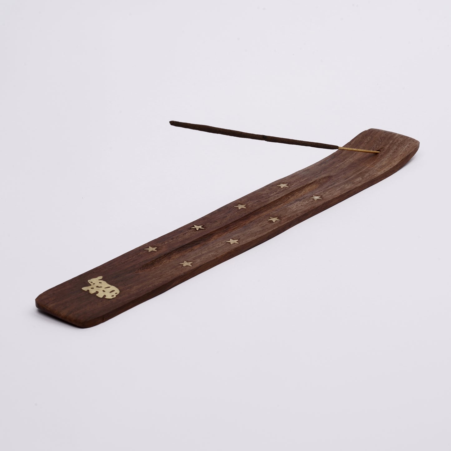 Incense Holder - Wood with Brass Inlay